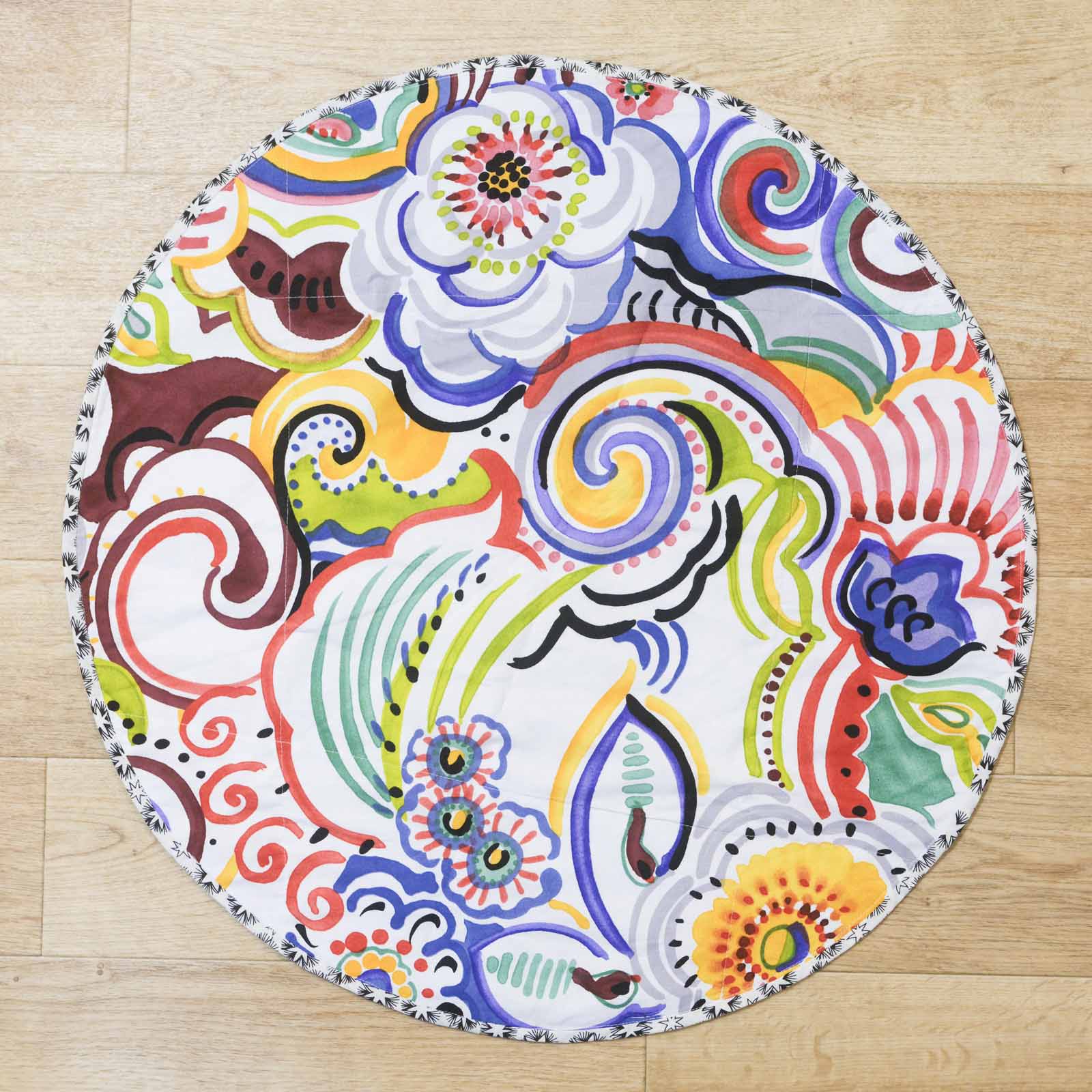 リバーシブル・カフェマット(バカンス柄・直径55cm)