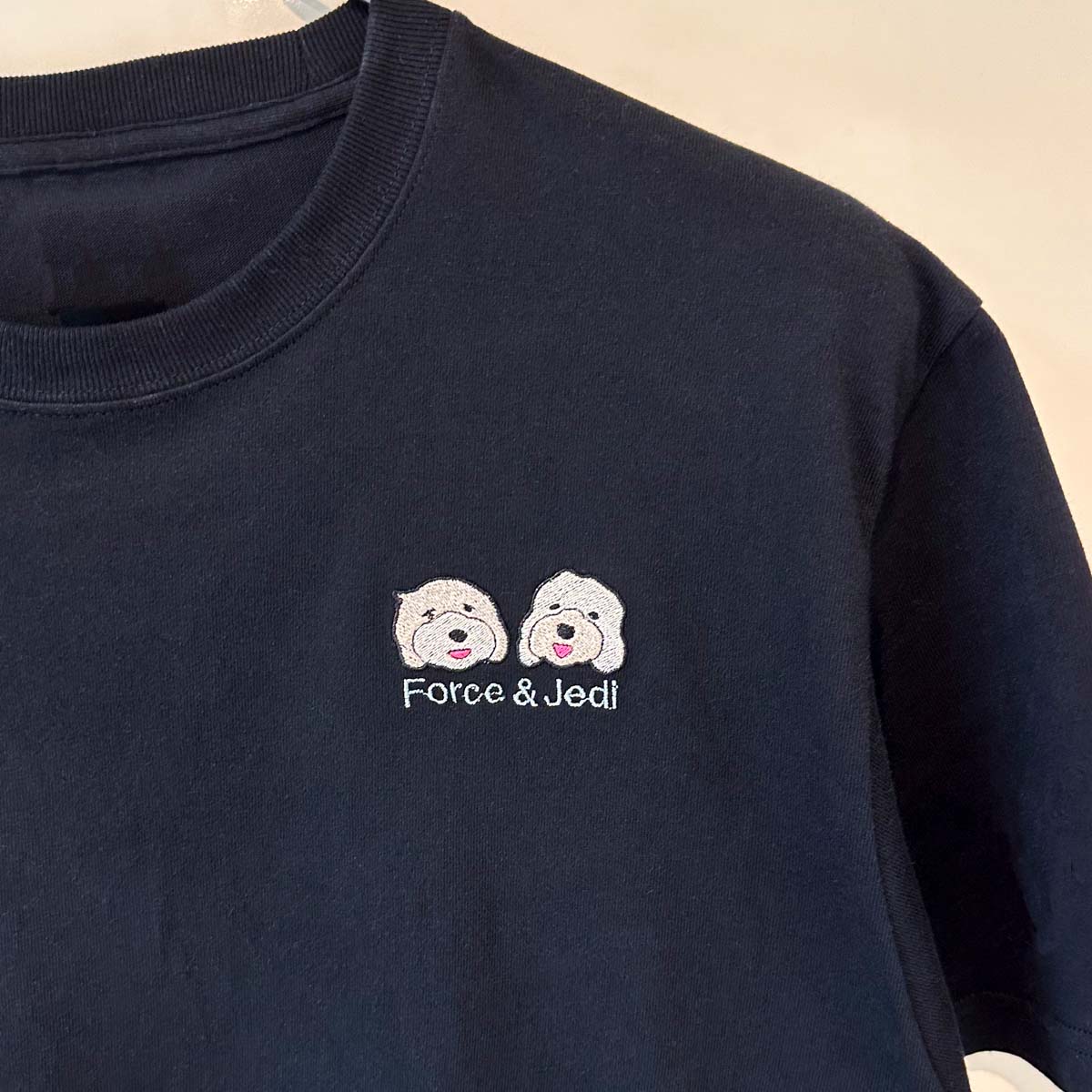 「うちの子」刺繍Tシャツ (２頭飼いバージョン)